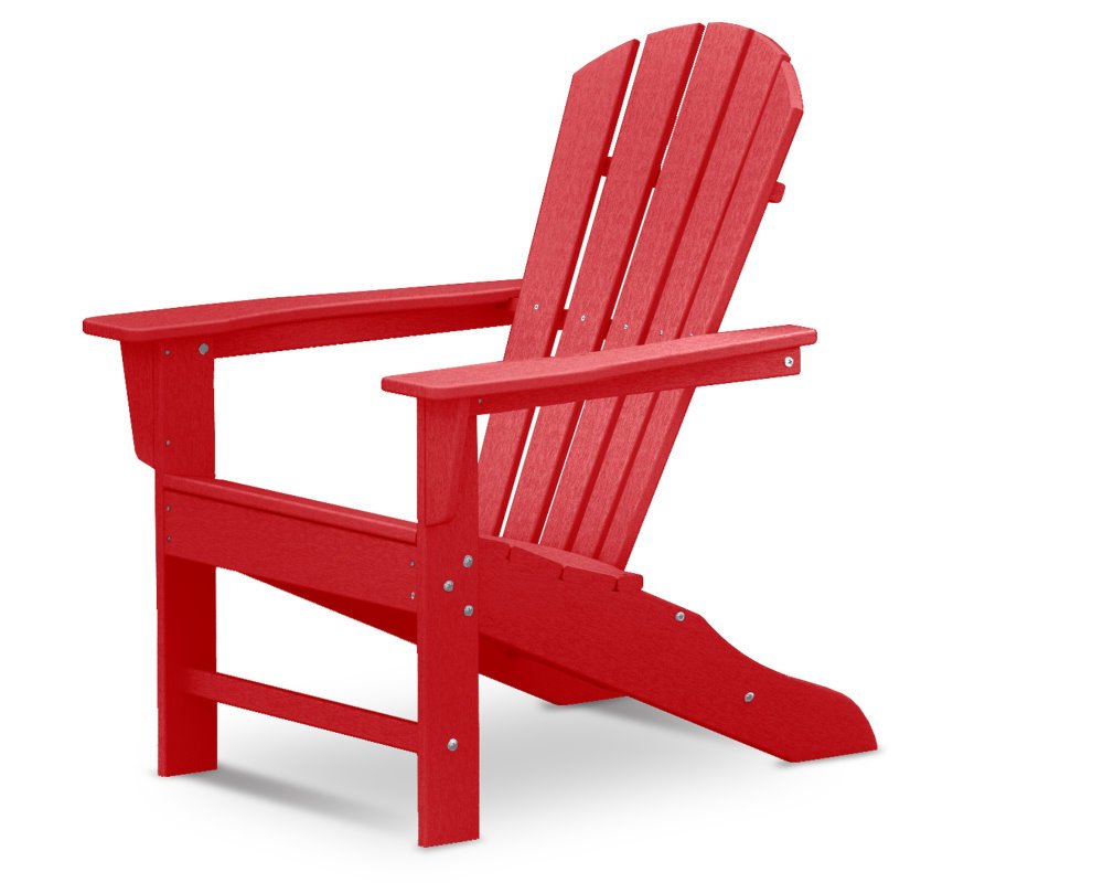 Polywood Adirondack Chair Liegestuhl mit Fussteil, rot, Casa Bruno 