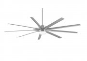 Odyn DC outdoor ceiling fan  213 cm with/without light, brushed nickel, for indoors and outdoors (damp location)