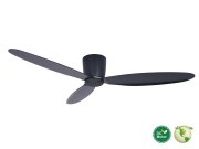 Radar Hugger DC-ceiling fan  132 cm, black, ideal for low ceilings