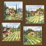 Tuscany Appetizer plates (set of 4 in gift box) 15 cms square