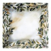 Olive Branch Plate 36x36 cms square
