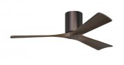 Irene Hugger DC-ventilador de techo  132 cm, bronze cepillado, 3 aspas de madera de color nogal