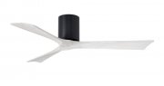 Irene Hugger DC-ceiling fan  132 cm, black, 3 matte white finish wooden blades