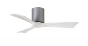 Irene Hugger DC-ceiling fan  107 cm, brushed nickel, 3 matte white finish wooden blades