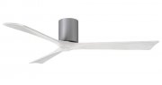 Irene Hugger DC-ceiling fan  152 cm, brushed nickel, 3 matte white finish wooden blades