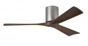 Irene Hugger DC-ventilador de techo  132 cm, nquel satinado, 3 aspas de madera de color nogal