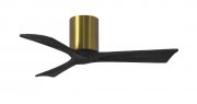 Irene Hugger DC-ceiling fan  107 cm, brushed brass, 3 black finish wooden blades