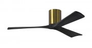 Irene Hugger DC-ceiling fan  132 cm, brushed brass, 3 black finish wooden blades