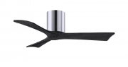 Irene Hugger DC-Deckenventilator  107 cm, Chrom poliert, 3 Holzflgel in Farbe schwarz