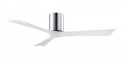 Irene Hugger DC-ceiling fan  132 cm, polished chrome, 3 matte white finish wooden blades