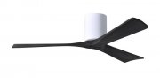 Irene Hugger DC-ceiling fan  132 cm, white, 3 black finish wooden blades