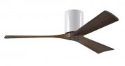 Irene Hugger DC-ceiling fan  132 cm, white, 3 walnut finish wooden blades