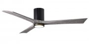 Irene Hugger DC-ceiling fan  152 cm with LED light-kit, black, 3 barn wood finish wooden blades