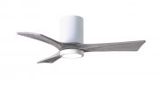 Irene Hugger DC-ceiling fan  107 cm with LED light-kit, white, 3 barn wood finish wooden blades
