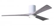 Irene Hugger DC-ceiling fan  152 cm with LED light-kit, white, 3 barn wood finish wooden blades