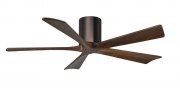 Irene Hugger DC-ceiling fan  132 cm, brushed bronze, 5 walnut finish wooden blades