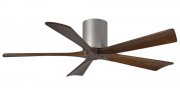 Irene Hugger DC-ventilador de techo  132 cm, niquel satinado, 5 aspas de madera de color nogal