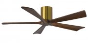 Irene Hugger DC-ceiling fan  132 cm, brushed brass, 5 walnut finish wooden blades