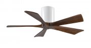 Irene Hugger DC-ceiling fan  107 cm, white, 5 walnut finish wooden blades