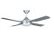 Moonah ceiling fan  132 cm, silver, with LED light