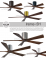 Irene Hugger DC-ceiling fan  132 cm, black, 5 walnut finish wooden blades