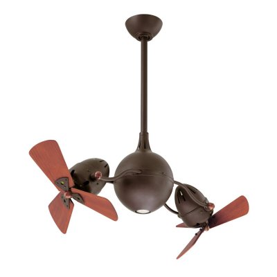 Acqua rotational ceiling fan, textured bronze, wooden or metal blades
