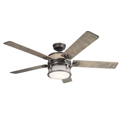 Outdoor ceiling fan with light Ahrendale - Excellence Edition,  152 cm, anvil iron, for WET locations