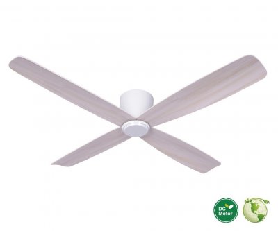 Fraser Hugger DC-ceiling fan  132 cm, white, ideal for low ceilings