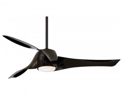 Artemis design ceiling fan  147 cm, black, with light