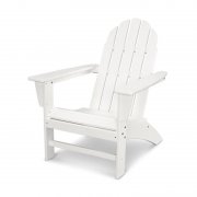 Vintage Adirondack Chair, HDPE plastic lumber, white