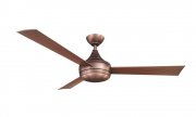 Donaire outdoor ceiling fan with light, brushed bronze, for WET locations