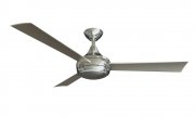 Donaire outdoor ceiling fan with light, brushed stainless, for WET locations