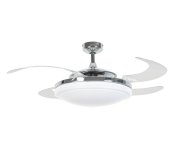Fanaway Evo ceiling fan with retractable blades, chrome