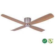 Fraser Hugger DC-ceiling fan Ø 132 cm, brushed chrome, ideal for low ceilings