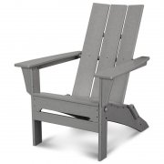 Modern Adirondack Chair, foldable, HDPE plastic lumber, slate grey