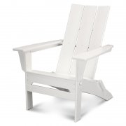 Modern Adirondack Chair, foldable, HDPE plastic lumber, white