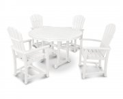 Dining set with table 122 cms + 4 arm chairs, HDPE...