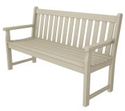 Traditional Garden Bench 150 cms wide, HDPE plastic lumber, sand