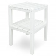 Two Shelf Side Table , HDPE plastic lumber, white