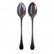 Pearl Serving set (fork and spoon), brown