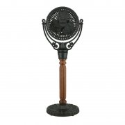 Old Havana pedestal fan, black with carved wooden post