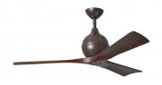 Irene DC-ceiling fan Ø 132 cm, textured bronze, 3 walnut finish wooden blades