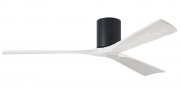 Irene Hugger DC-ceiling fan Ø 152 cm, black, 3 matte white finish wooden blades