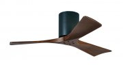 Irene Hugger DC-ceiling fan Ø 107 cm, black, 3 walnut finish wooden blades