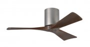Irene Hugger DC-ceiling fan Ø 107 cm, brushed nickel, 3 walnut finish wooden blades