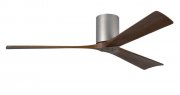 Irene Hugger DC-ventilador de techo Ø 152 cm, níquel satinado, 3 aspas de madera de color nogal