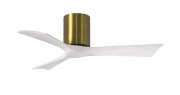 Irene Hugger DC-ceiling fan Ø 107 cm, brushed brass, 3 matte white finish wooden blades