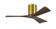 Irene Hugger DC-ceiling fan Ø 107 cm, brushed brass, 3 walnut finish wooden blades