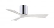 Irene Hugger DC-ceiling fan Ø 107 cm, polished chrome, 3 matte white finish wooden blades