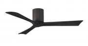 Irene Hugger DC-ventilador de techo Ø 132 cm, bronce oscuro, 3 aspas de madera de color negro
